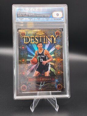 2025 Topps Chrome Destiny #D-12 Carter Bryant San Antonio Spurs APEX 9